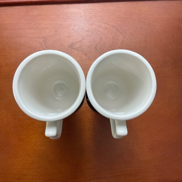 VTG‎ Hall Irish Coffee Mugs 1273 White Black Pedestal 6” Made in USA (Set of 2) - Picture 2 of 7
